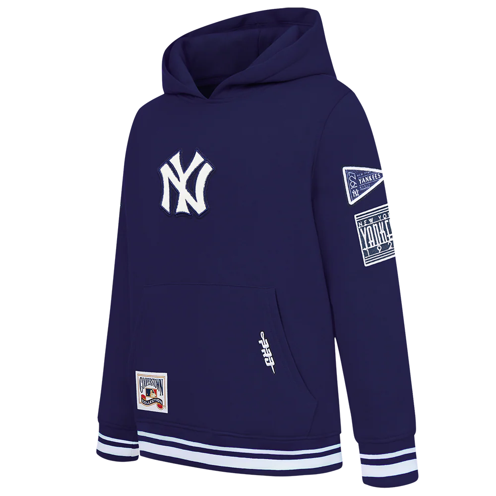 MLB NEW YORK YANKEES RETRO CLASSIC TODDLER BOYS RIB FLEECE PULLOVER HOODIE (MIDNIGHT NAVY) - Image 2