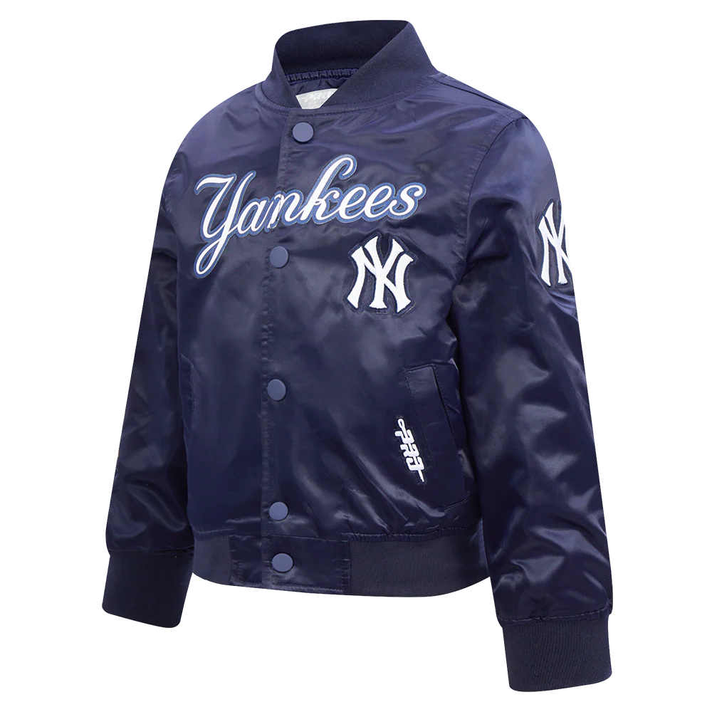 MLB NEW YORK YANKEES CLASSIC TODDLER BOYS SATIN JACKET (MIDNIGHT NAVY) - Image 2
