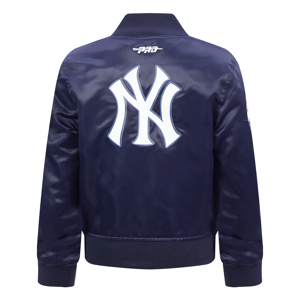 MLB NEW YORK YANKEES CLASSIC TODDLER BOYS SATIN JACKET (MIDNIGHT NAVY) - Image 3