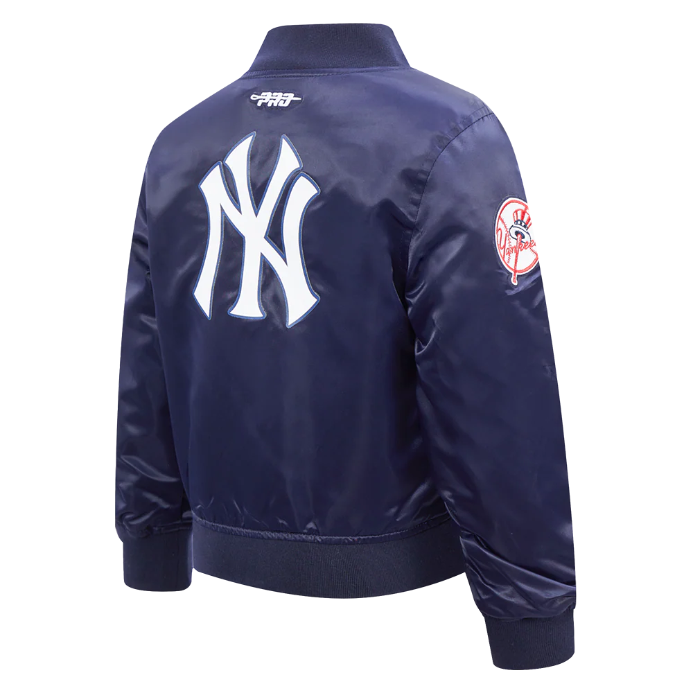 MLB NEW YORK YANKEES CLASSIC TODDLER BOYS SATIN JACKET (MIDNIGHT NAVY) - Image 4
