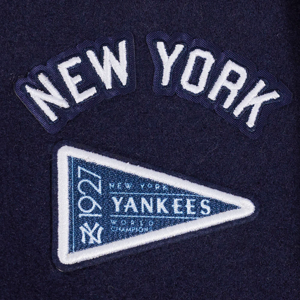 MLB NEW YORK YANKEES RETRO CLASSIC TODDLER BOYS RIB WOOL VARSITY JACKET (MIDNIGHT NAVY/WHITE) - Image 6