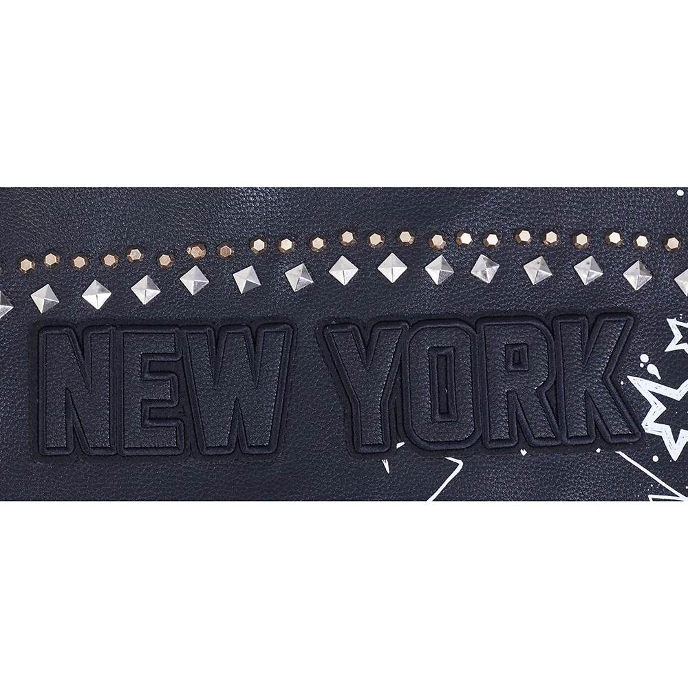 MLB NEW YORK YANKEES SKETCHBOOK WOMEN'S LEATHER JACKET (BLACK) - Image 7