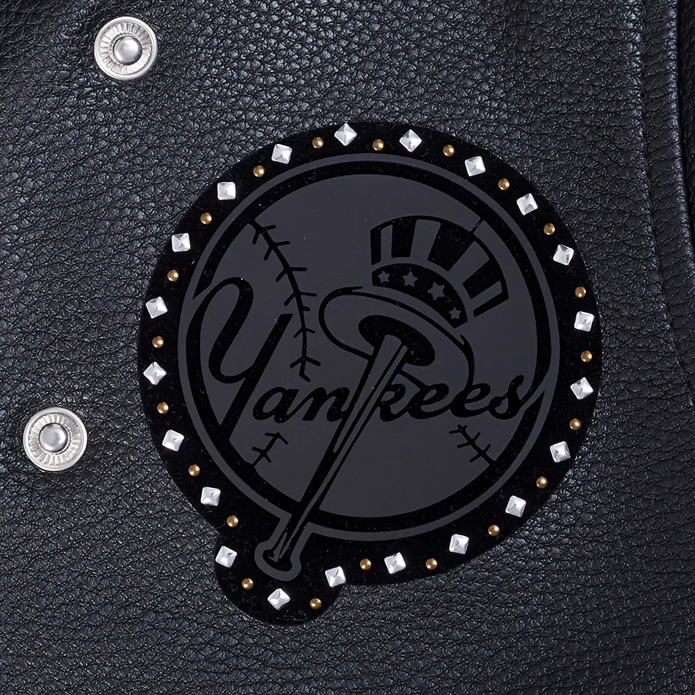 MLB NEW YORK YANKEES RENEGADE WOMEN'S LEATHER JACKET (BLACK) - Image 5