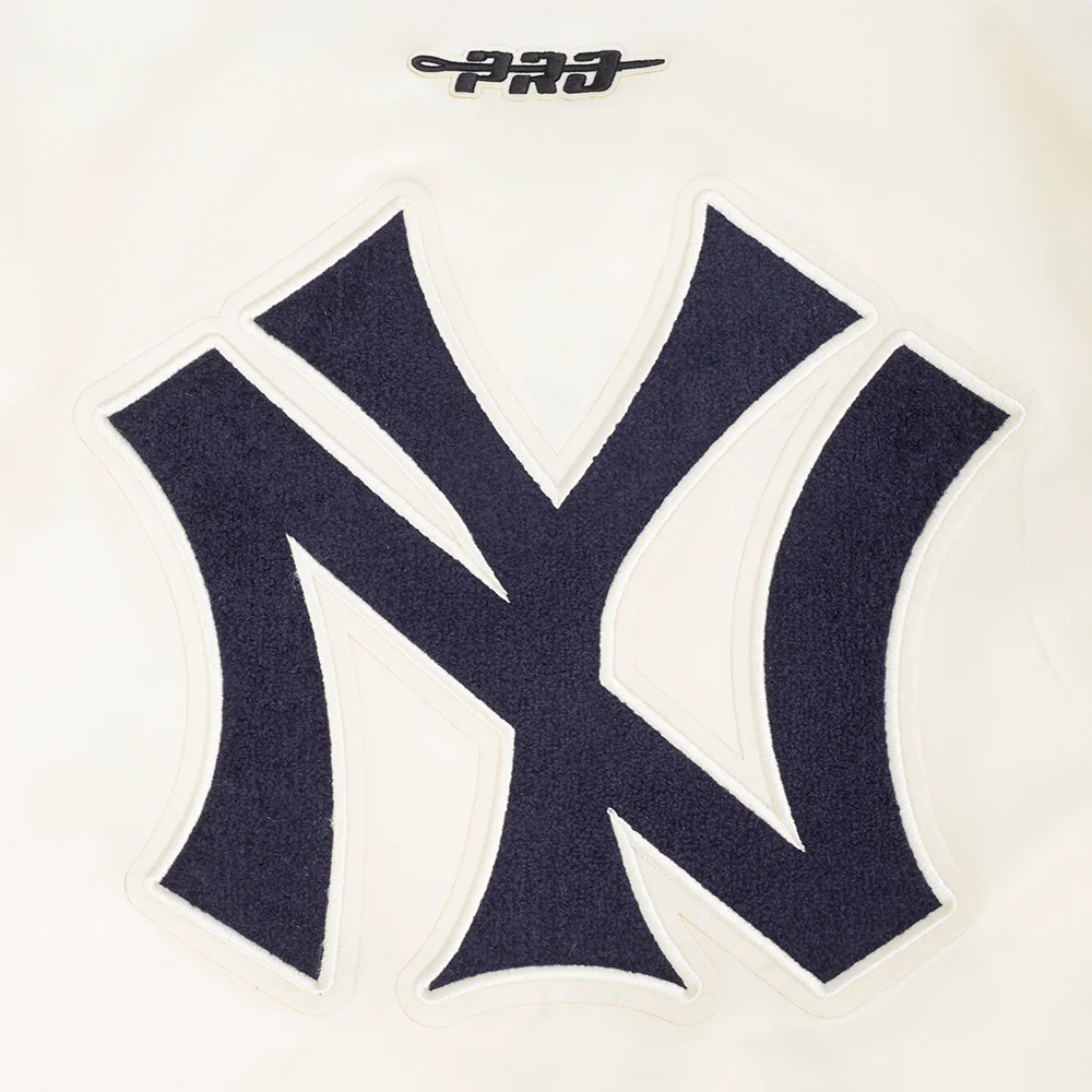 MLB NEW YORK YANKEES RETRO CLASSIC WOMEN'S RIB SATIN JACKET (EGGSHELL/ MIDNIGHT NAVY) - Image 11