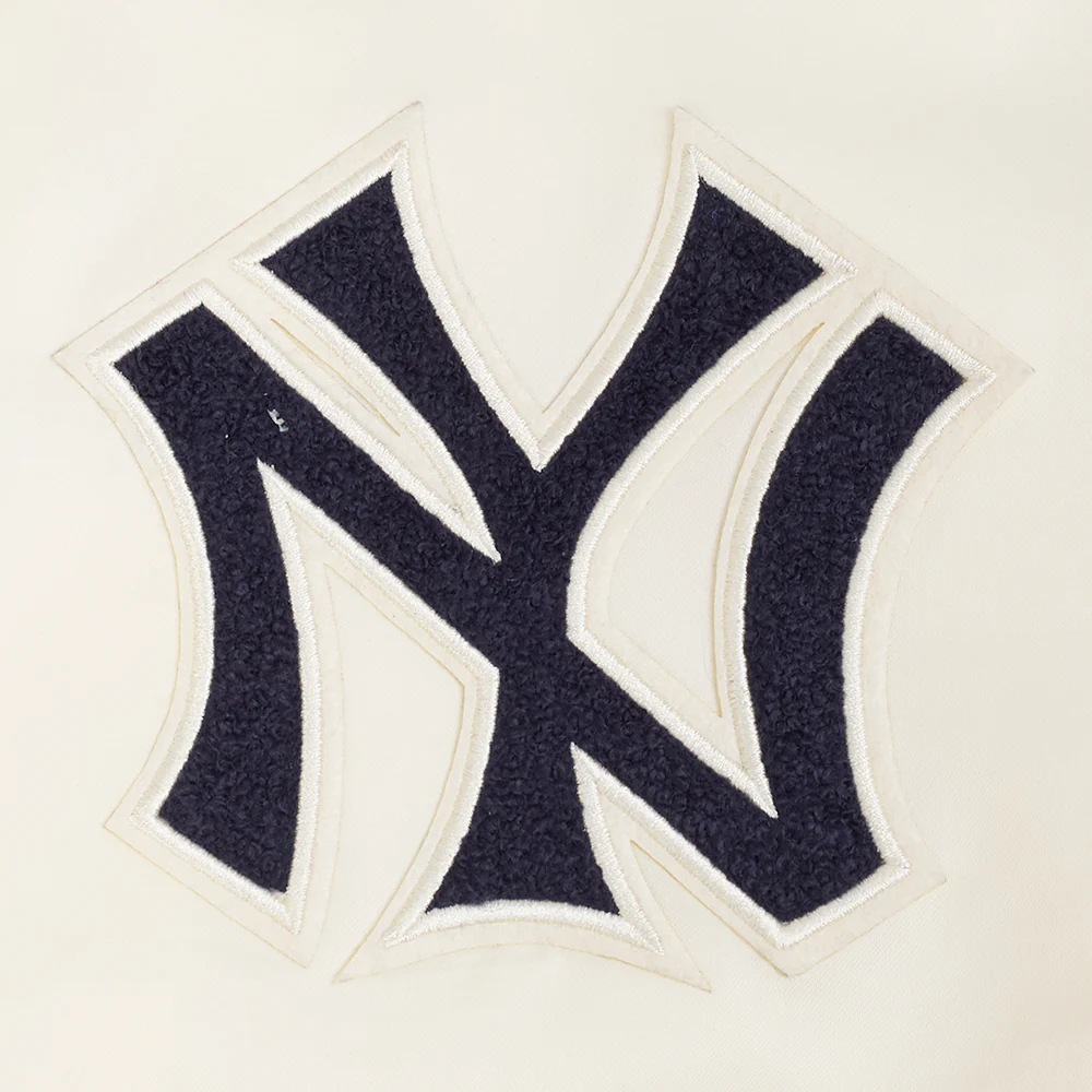 MLB NEW YORK YANKEES RETRO CLASSIC WOMEN'S RIB SATIN JACKET (EGGSHELL/ MIDNIGHT NAVY) - Image 7