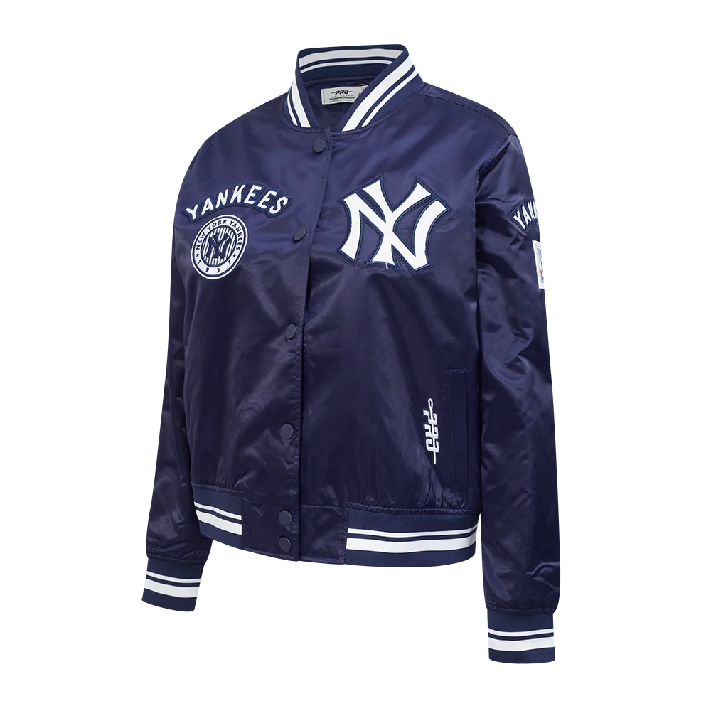 MLB NEW YORK YANKEES RETRO CLASSICS WOMEN'S SATIN JACKET (MIDNIGHT NAVY) - Image 3