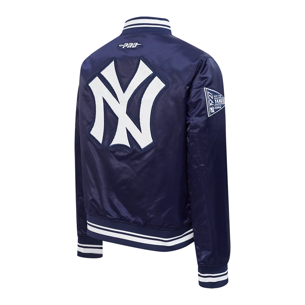 MLB NEW YORK YANKEES RETRO CLASSICS WOMEN'S SATIN JACKET (MIDNIGHT NAVY) - Image 4