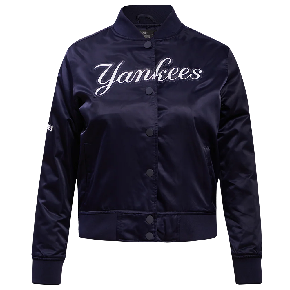 MLB NEW YORK YANKEES CLASSIC WOMEN'S SATIN JACKET (MIDNIGHT NAVY)