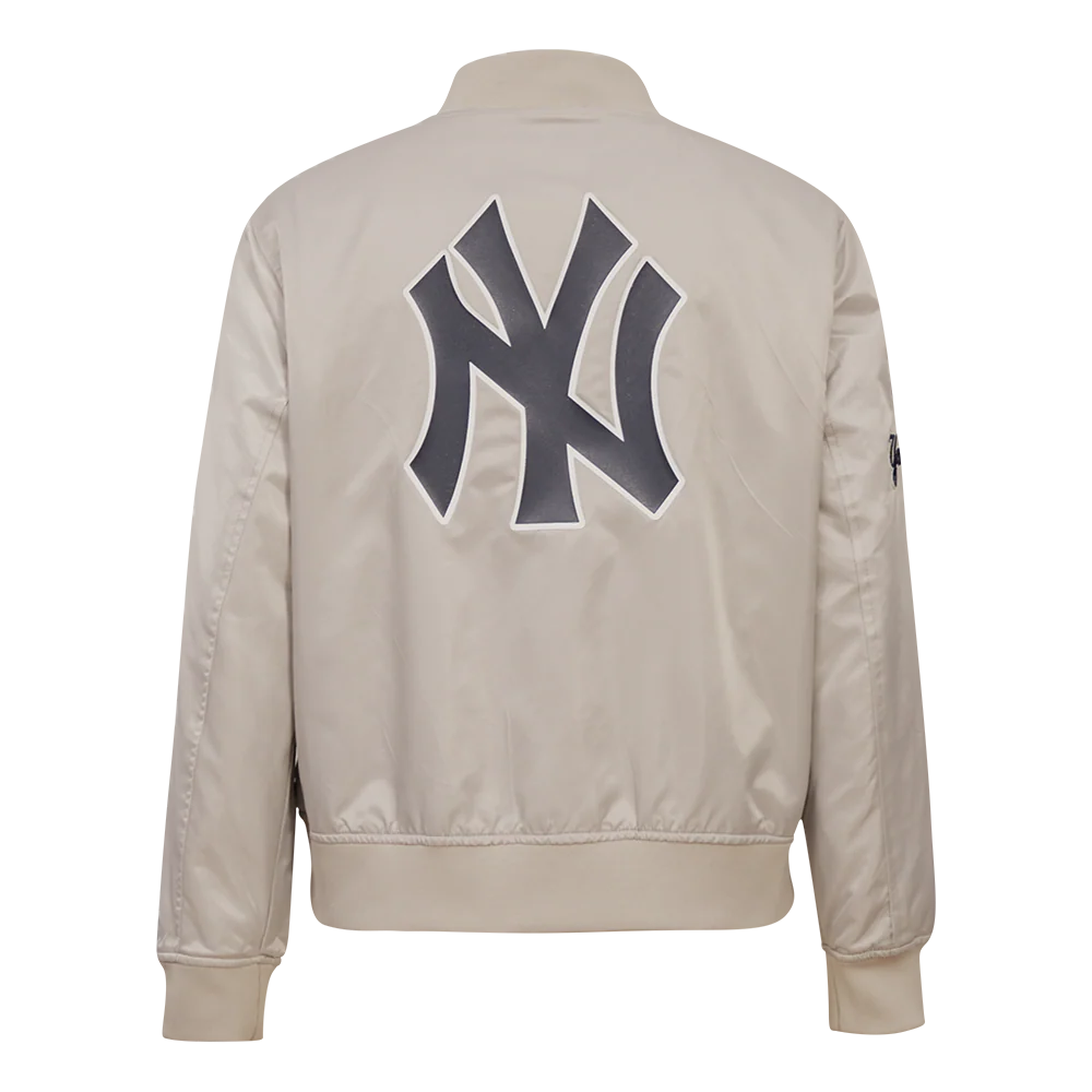 MLB NEW YORK YANKEES CLASSIC WOMEN'S SATIN JACKET (SILVER) - Image 4