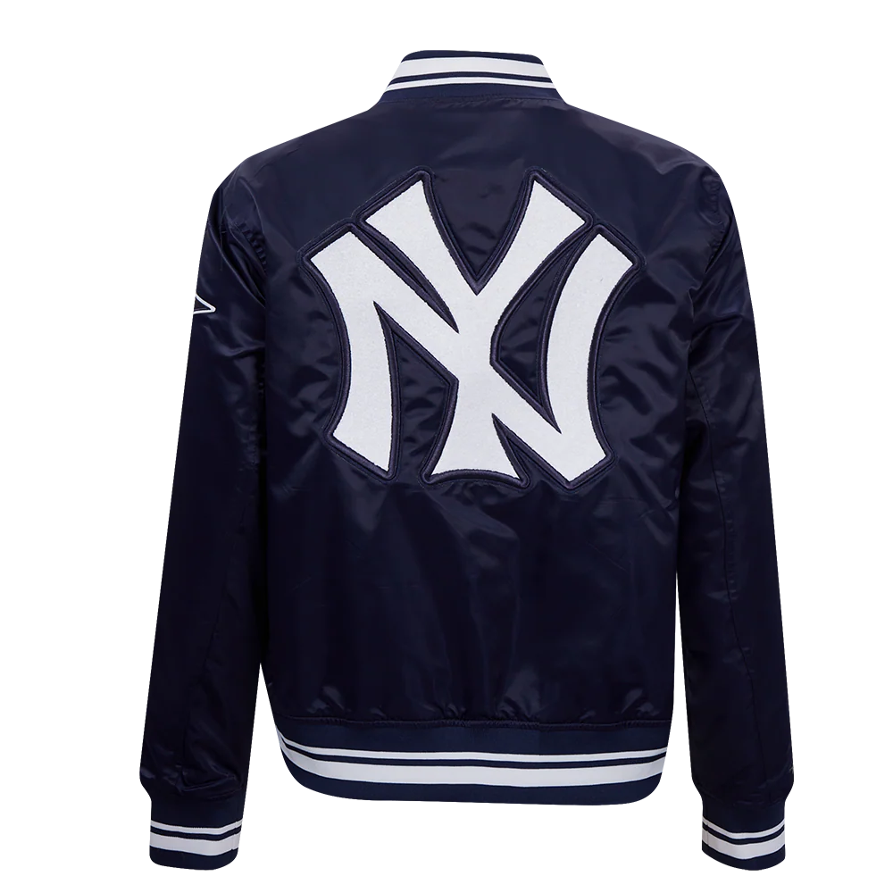 MLB NEW YORK YANKEES RETRO CLASSIC WOMEN'S RIB SATIN JACKET (MIDNIGHT NAVY) - Image 4