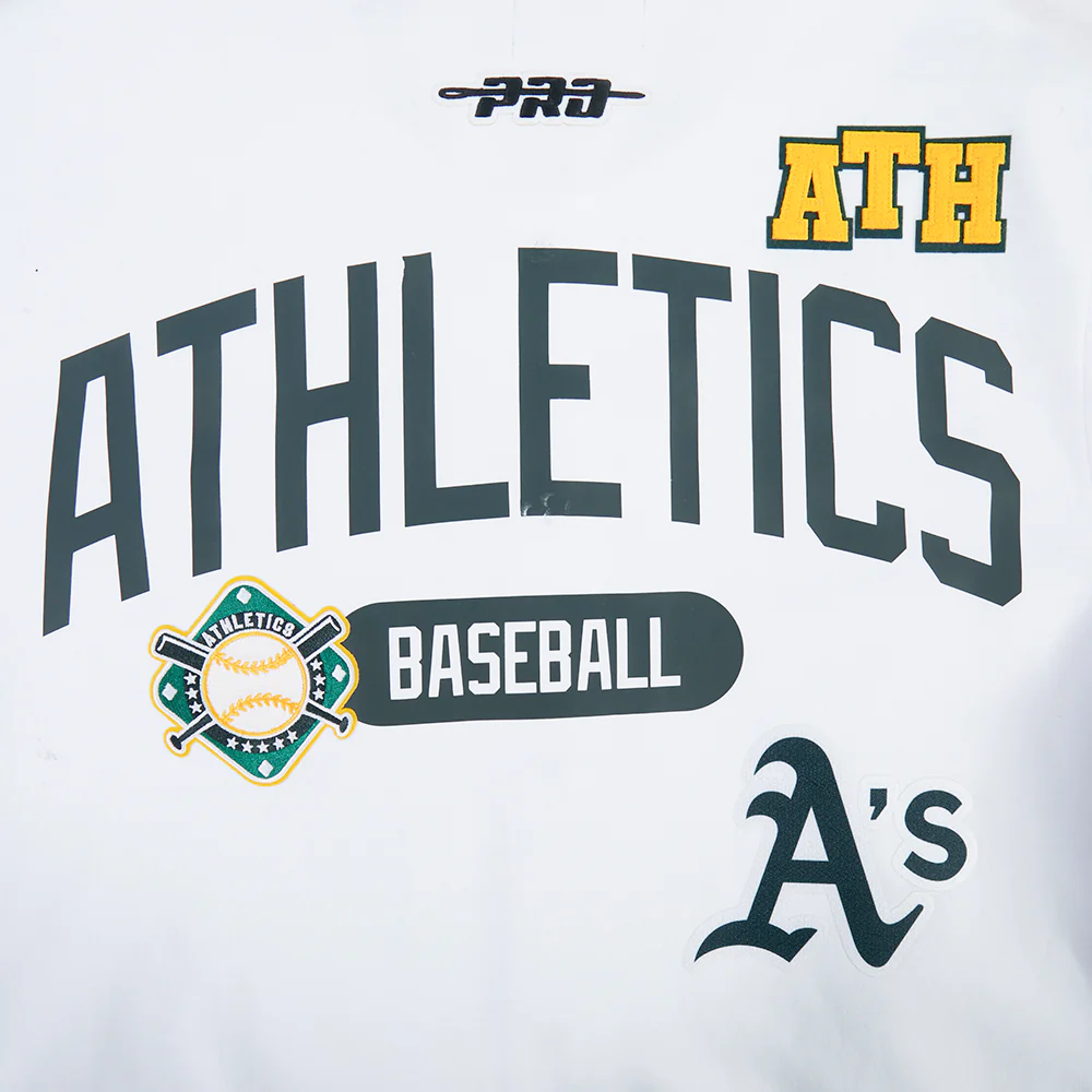 MLB ATHLETICS LETTERMAN MEN'S BUTTON DOWN (WHITE/BLACK) - Image 8