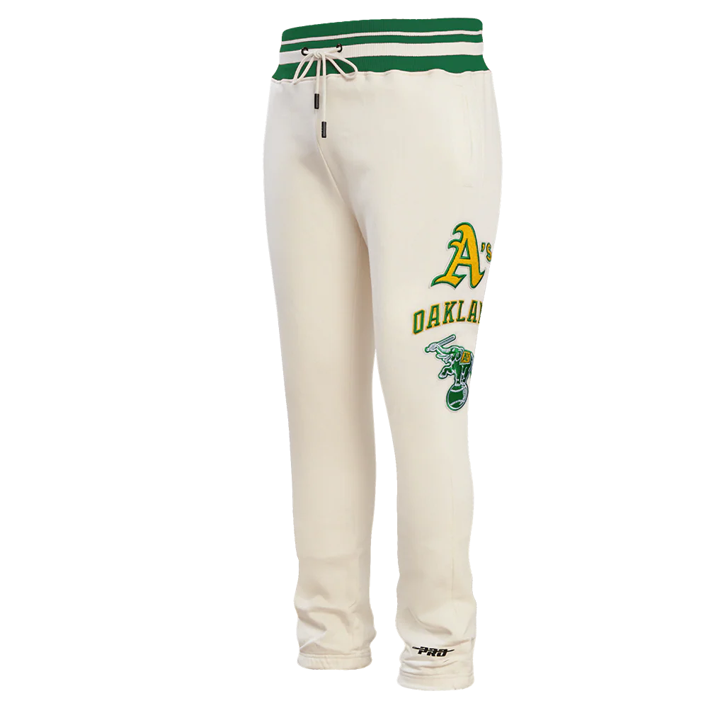 MLB OAKLAND ATHLETICS RETRO CLASSIC MEN'S SWEATPANT (EGGSHELL/ KELLY GREEN)
