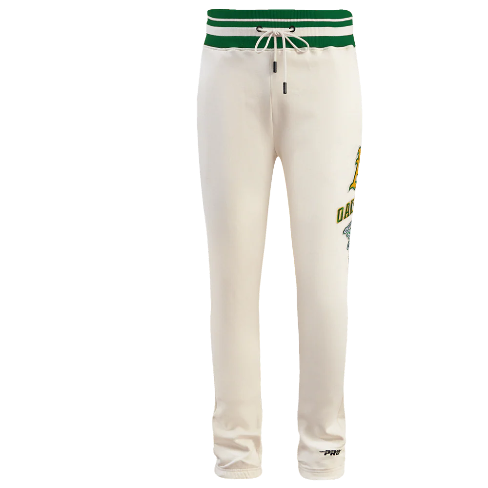 MLB OAKLAND ATHLETICS RETRO CLASSIC MEN'S SWEATPANT (EGGSHELL/ KELLY GREEN) - Image 2