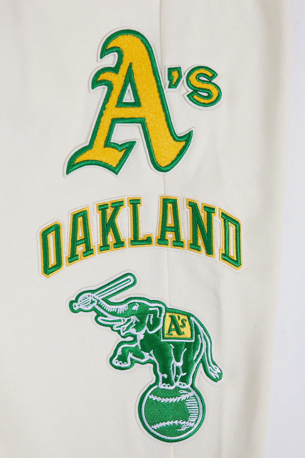 MLB OAKLAND ATHLETICS RETRO CLASSIC MEN'S SWEATPANT (EGGSHELL/ KELLY GREEN) - Image 5