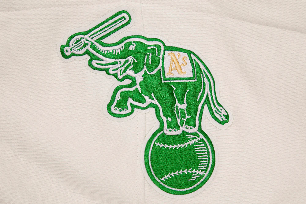 MLB OAKLAND ATHLETICS RETRO CLASSIC MEN'S PULLOVER HOODIE (EGGSHELL/ KELLY GREEN) - Image 10
