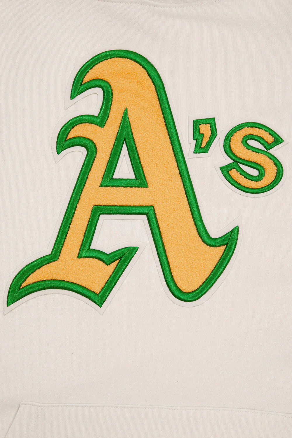 MLB OAKLAND ATHLETICS RETRO CLASSIC MEN'S PULLOVER HOODIE (EGGSHELL/ KELLY GREEN) - Image 5