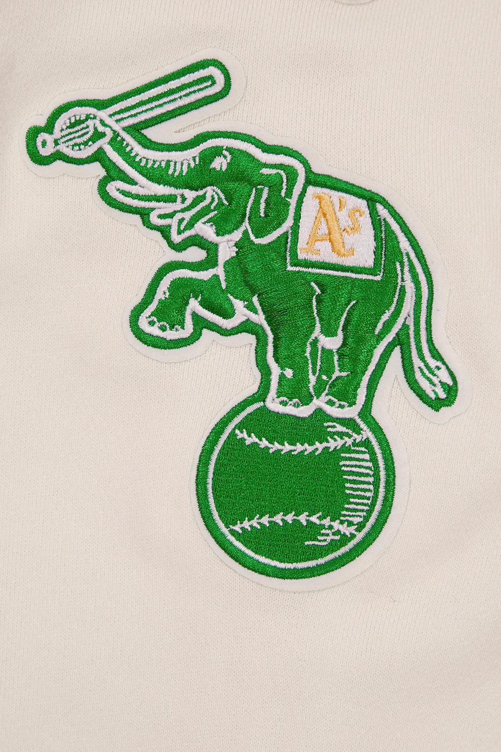 MLB OAKLAND ATHLETICS RETRO CLASSIC MEN'S PULLOVER HOODIE (EGGSHELL/ KELLY GREEN) - Image 8