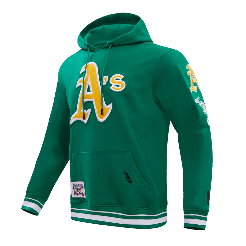 MLB OAKLAND ATHLETICS RETRO CLASSIC MEN'S PULLOVER HOODIE (KELLY GREEN) - Image 2