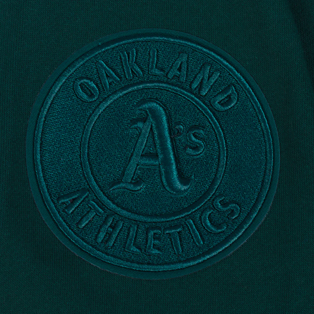 MLB OAKLAND ATHLETICS NEUTRAL MEN'S DROP SHOULDER FLEECE PULLOVER HOODIE (FOREST GREEN) - Image 6