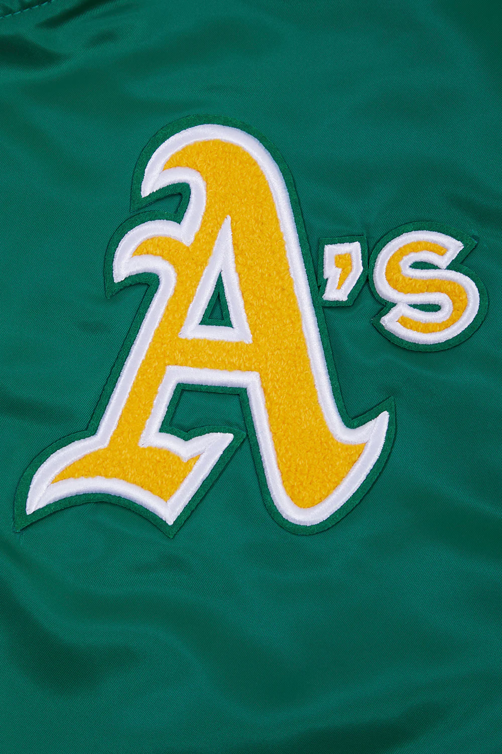 MLB OAKLAND ATHLETICS RETRO CLASSIC MEN'S RIB SATIN JACKET (KELLY GREEN) - Image 9