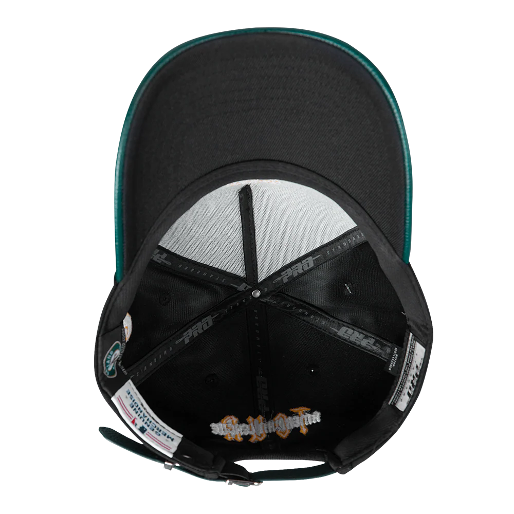 MLB OAKLAND ATHLETICS CITY TOUR CURVED STRAPBACK HAT (BLACK) - Image 6