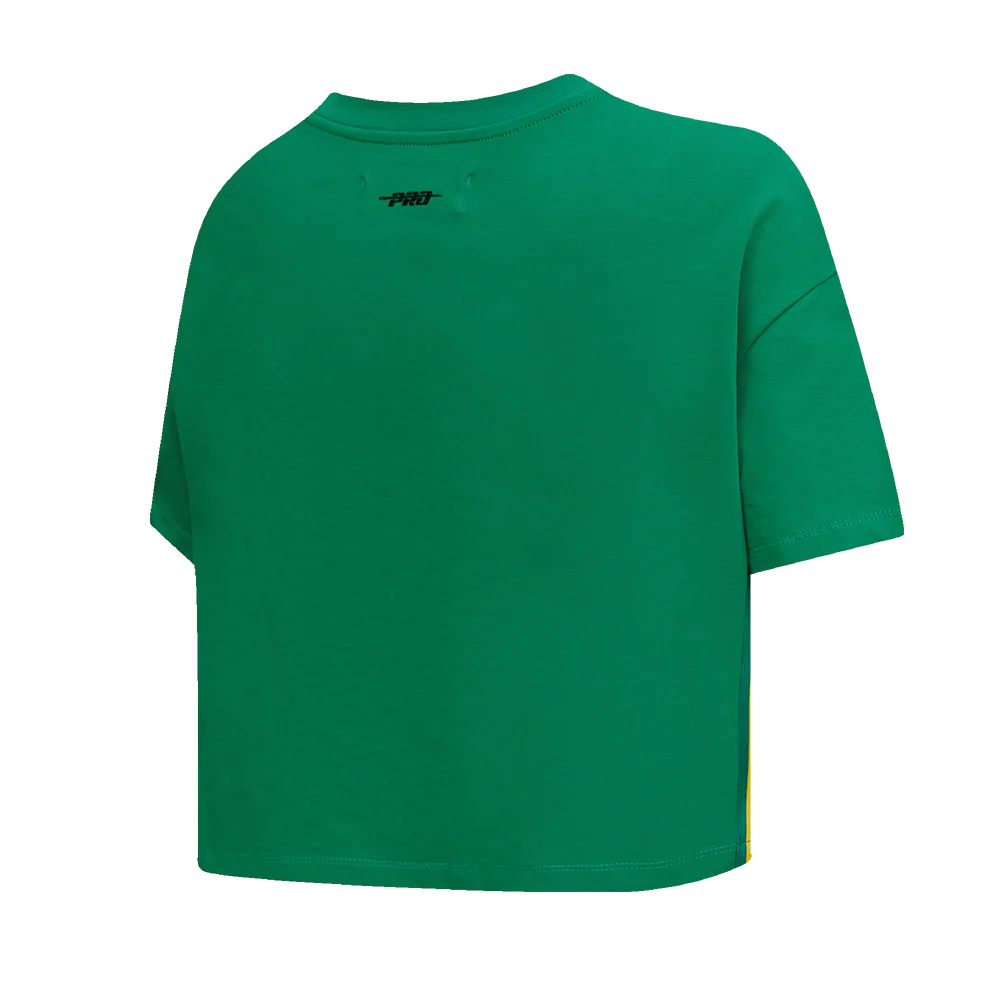 MLB OAKLAND ATHLETICS RETRO CLASSIC WOMEN'S BOXY TOP (KELLY GREEN) - Image 3