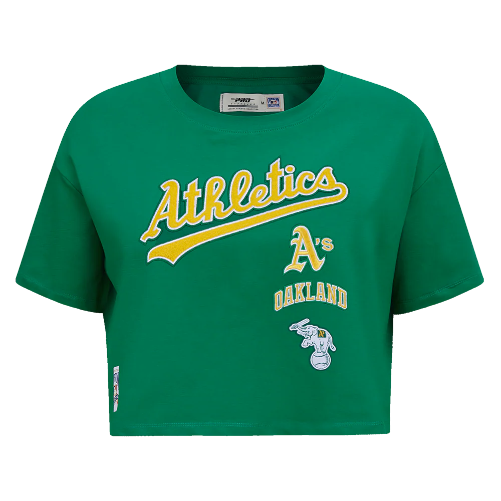 MLB OAKLAND ATHLETICS RETRO CLASSIC WOMEN'S BOXY TOP (KELLY GREEN) - Image 7