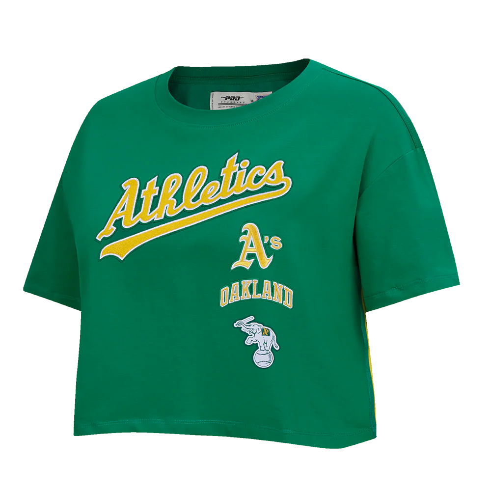 MLB OAKLAND ATHLETICS RETRO CLASSIC WOMEN'S BOXY TOP (KELLY GREEN) - Image 8
