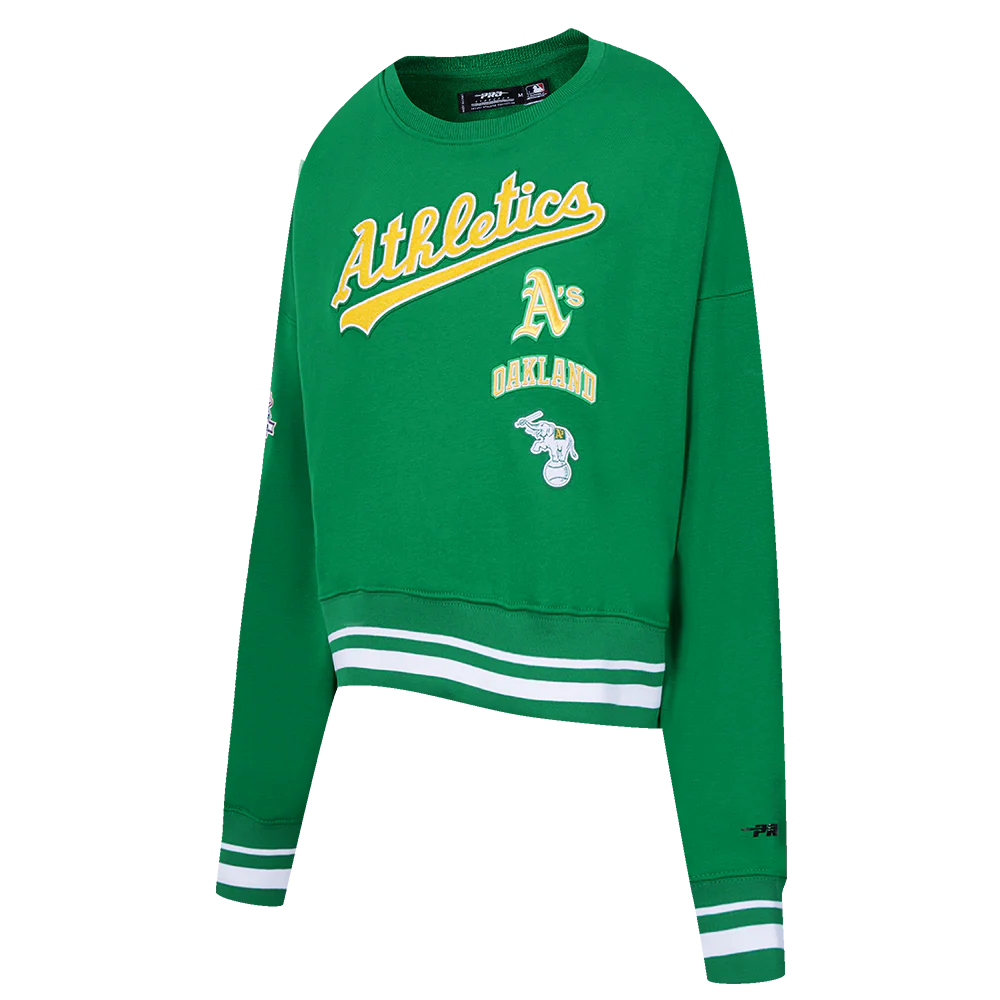 MLB OAKLAND ATHLETICS RETRO CLASSIC WOMEN'S CREWNECK (KELLY GREEN) - Image 2
