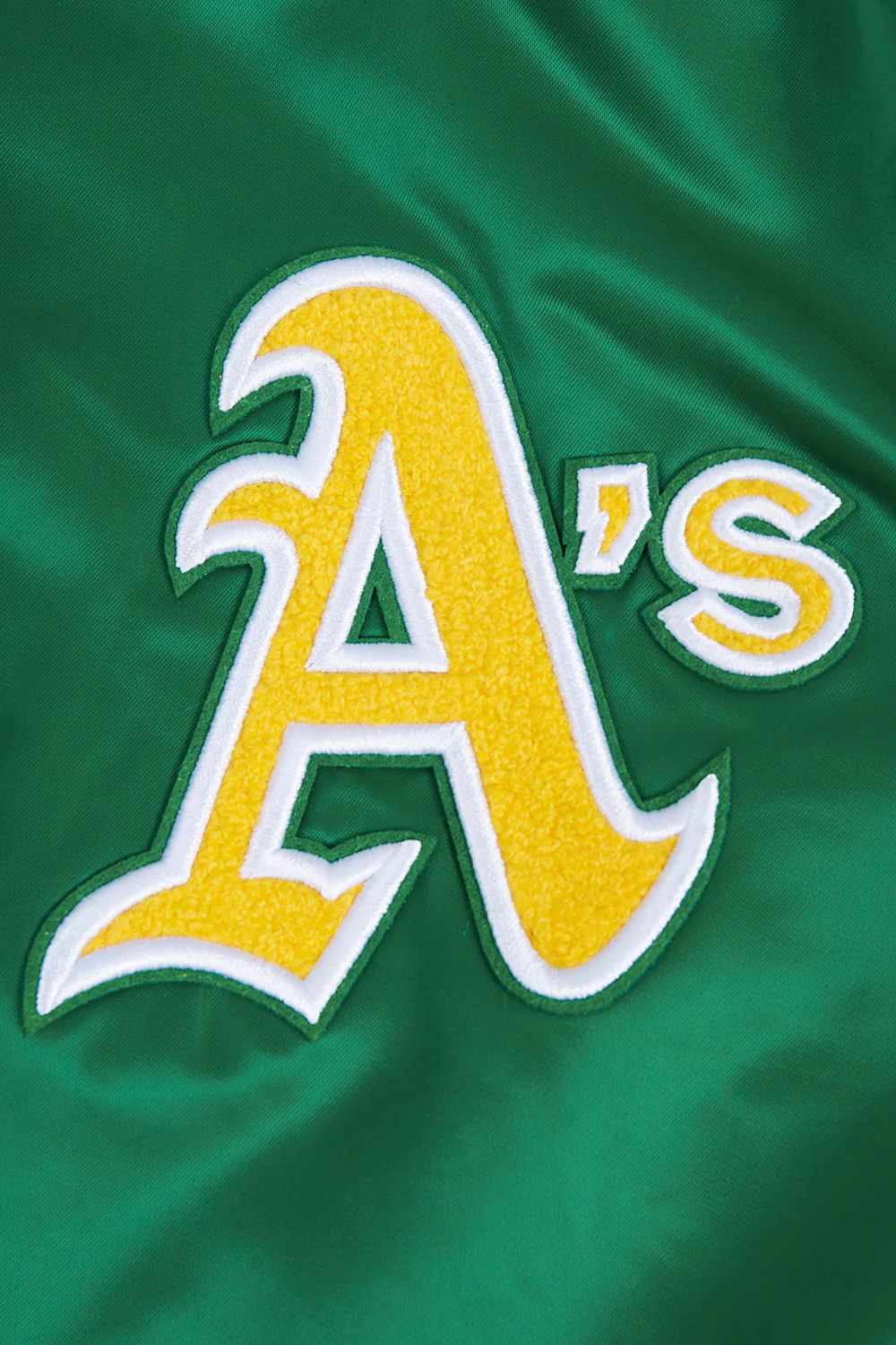 MLB OAKLAND ATHLETICS RETRO CLASSIC WOMEN'S RIB SATIN JACKET (KELLY GREEN) - Image 6