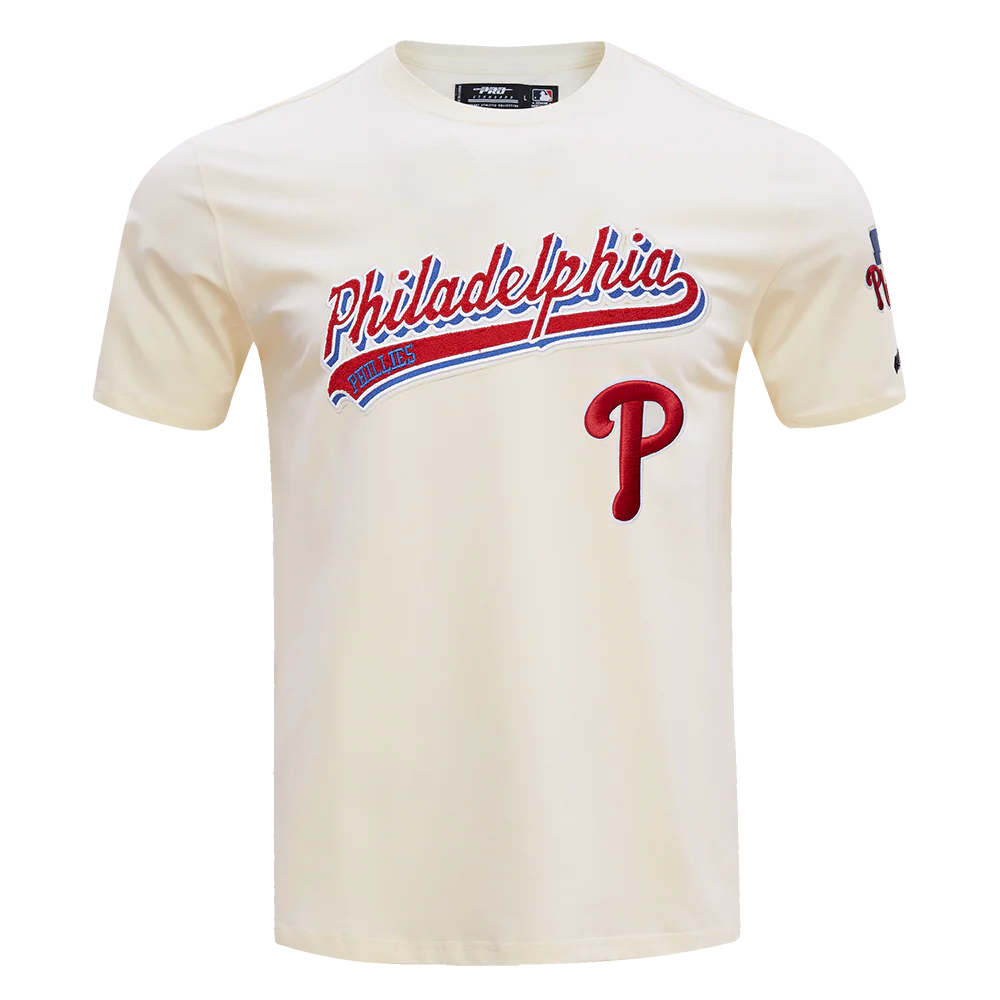 MLB PHILADELPHIA PHILLIES SCRIPT TAIL MEN'S TOPS (EGGSHELL)