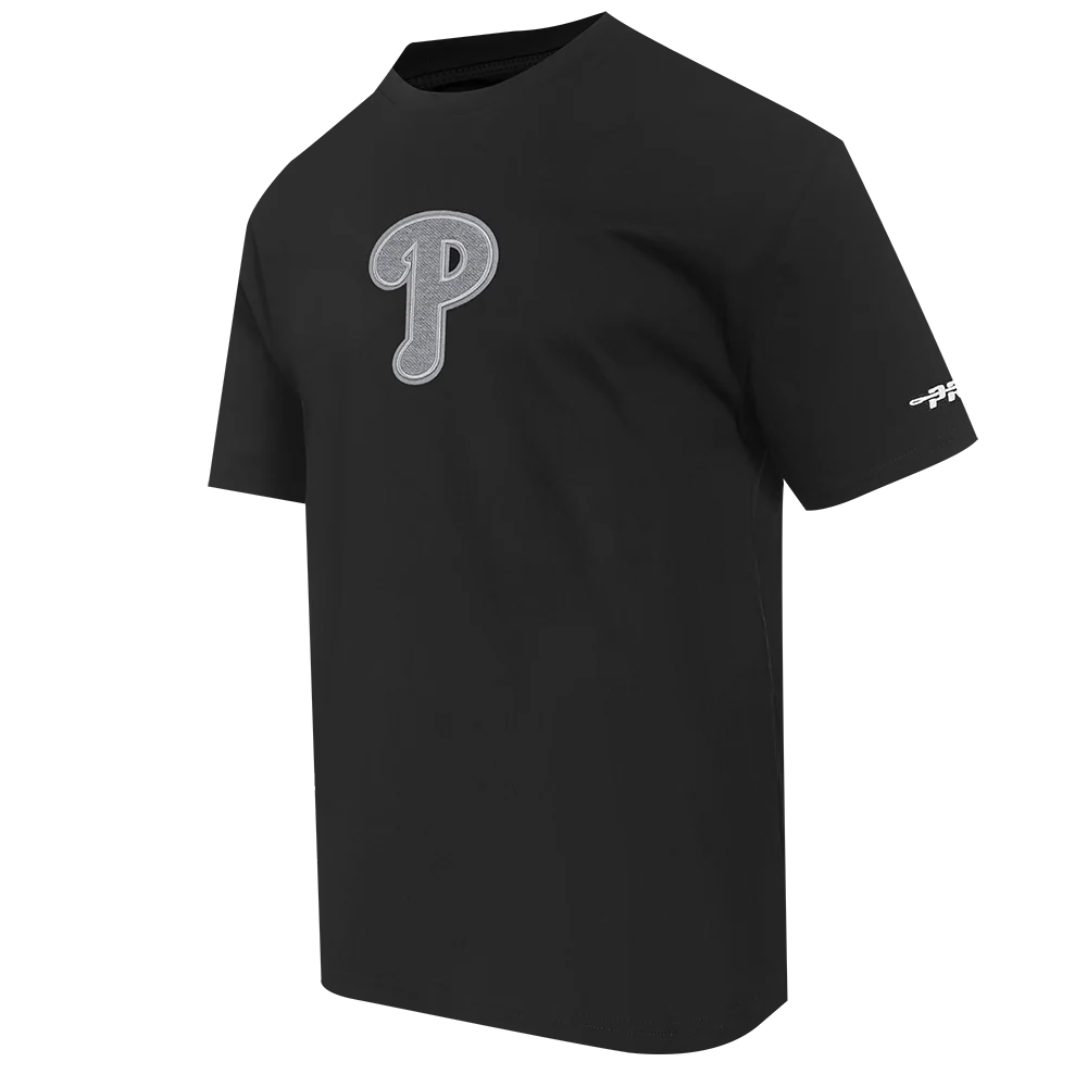 MLB PHILADELPHIA PHILLIES REVERSE FRENCH TERRY MEN'S COTTON JERSEY DROP SHOULDER TOP (BLACK) - Image 4