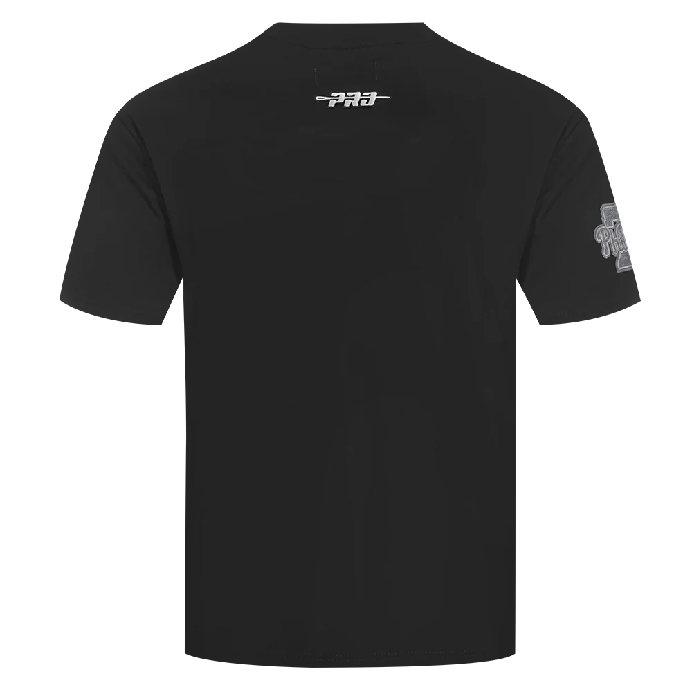 MLB PHILADELPHIA PHILLIES REVERSE FRENCH TERRY MEN'S COTTON JERSEY DROP SHOULDER TOP (BLACK) - Image 7