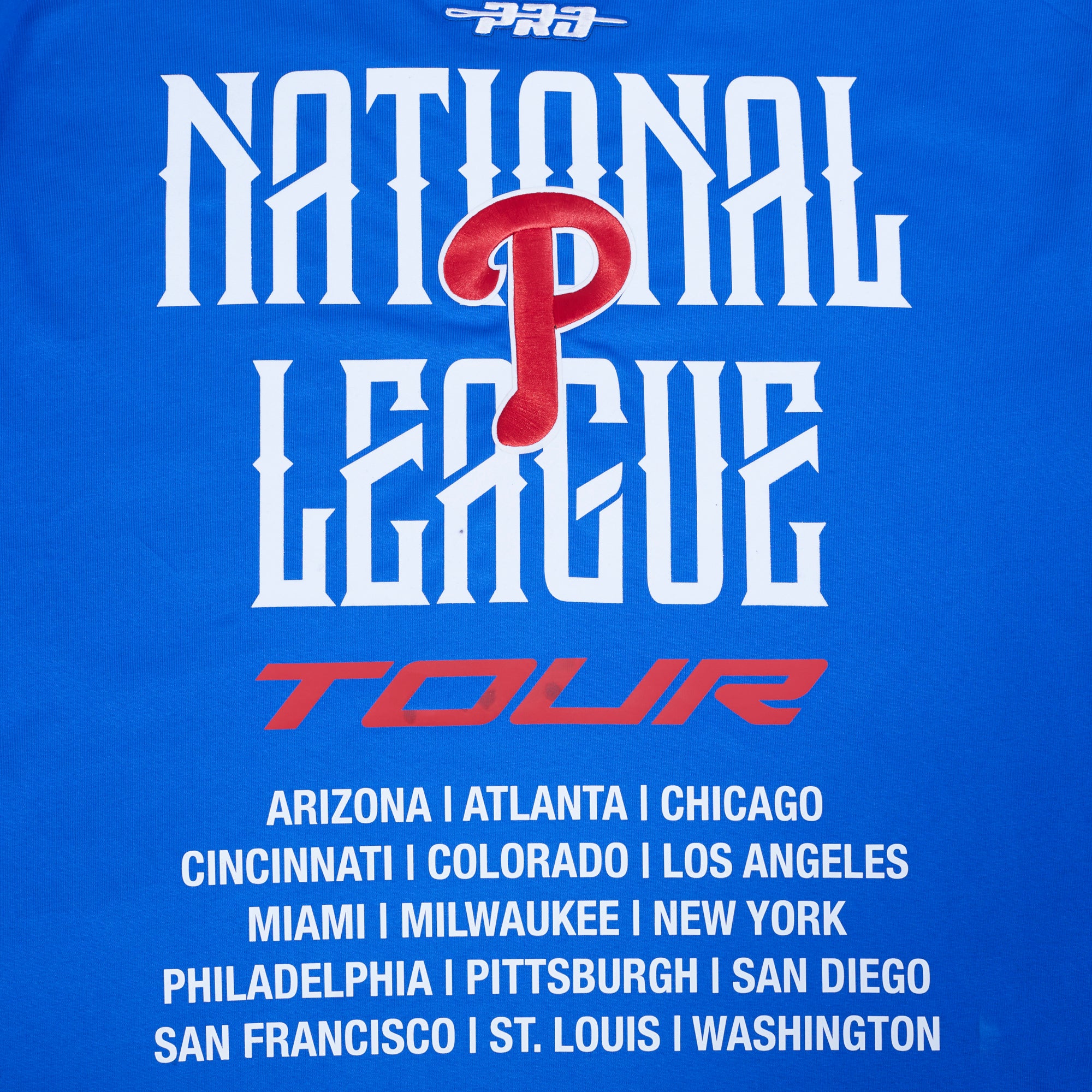 MLB PHILADELPHIA PHILLIES CITY TOUR 2.0 MEN'S COTTON JERSEY DROP SHOULDER TOP (ROYAL BLUE) - Image 6