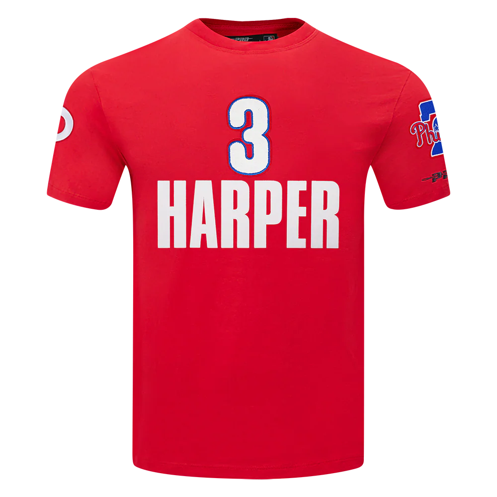 MLB PHILADELPHIA PHILLIES BRYCE HARPER #3 CLASSIC MEN'S SINGLE JERSEY MEN'S TOP (RED)