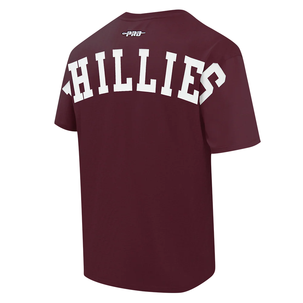 MLB PHILADELPHIA PHILLIES WINGSPAN MEN'S CJ DROP SHOULDER TEE (WINE) - Image 4