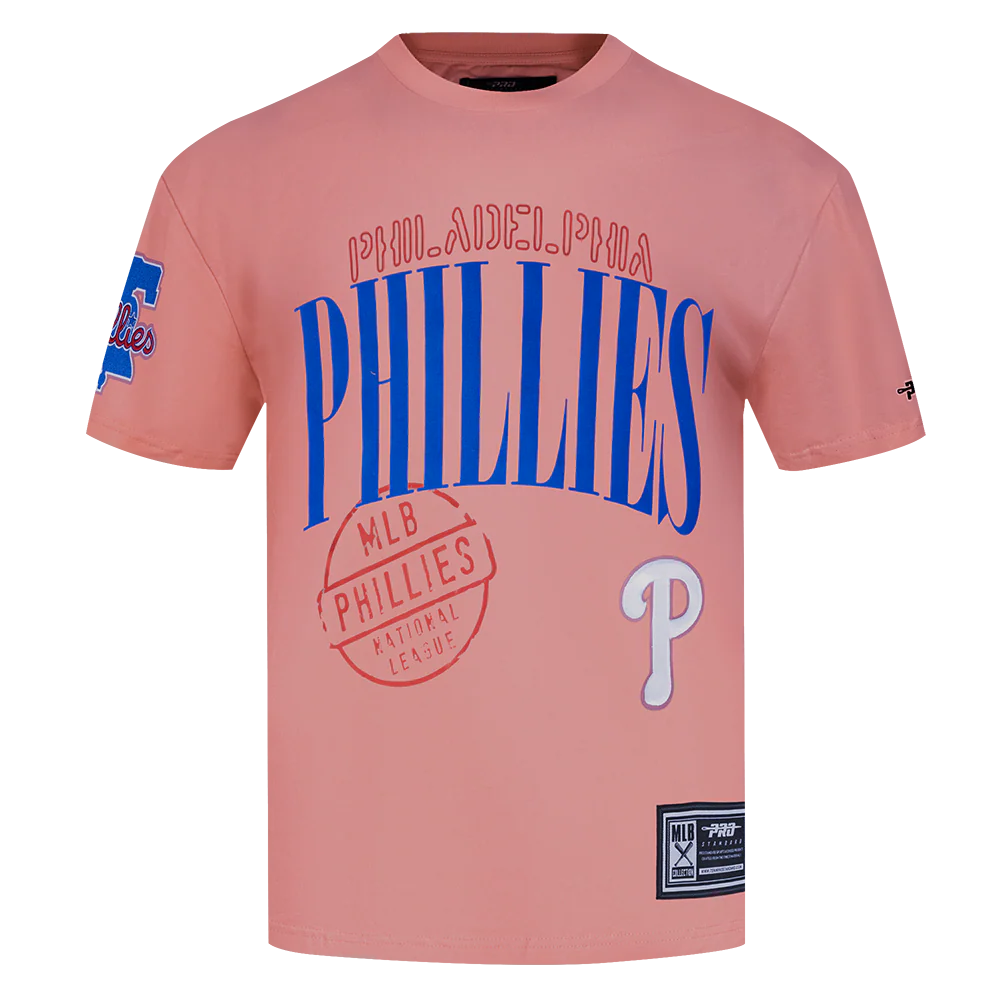 MLB PHILADELPHIA PHILLIES  STAMPED MEN'S S/S TOP (DUSTY PINK) - Image 3