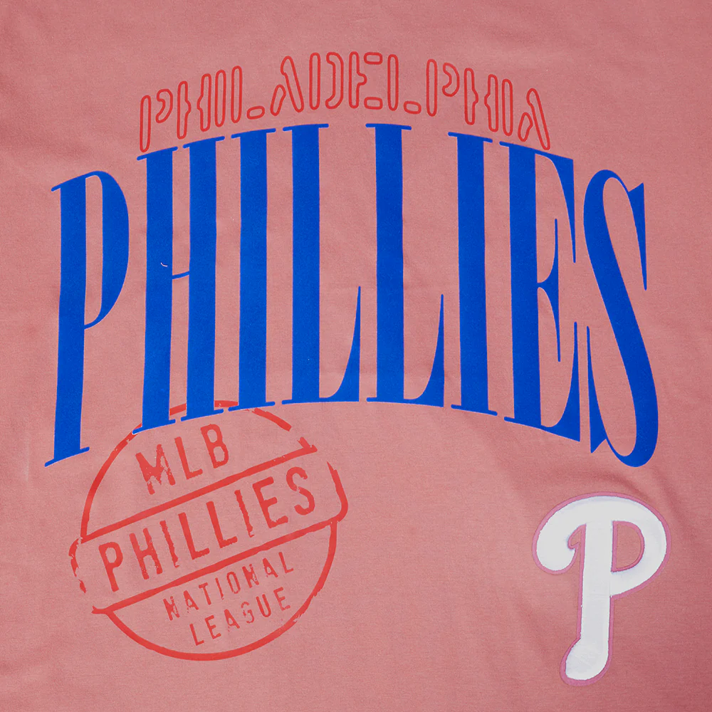 MLB PHILADELPHIA PHILLIES  STAMPED MEN'S S/S TOP (DUSTY PINK) - Image 7