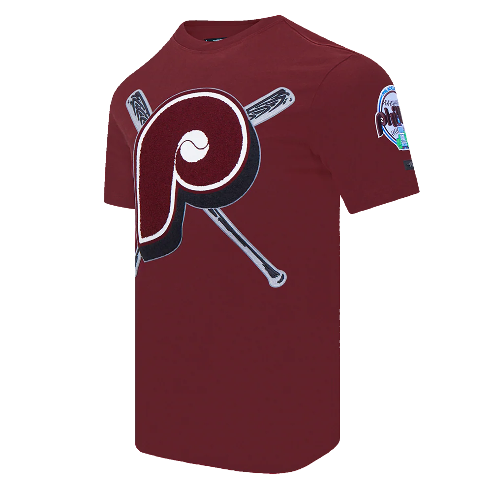 MLB PHILADELPHIA PHILLIES RETRO MASHUP LOGO PRO TEAM MEN'S TOP (WINE) - Image 2