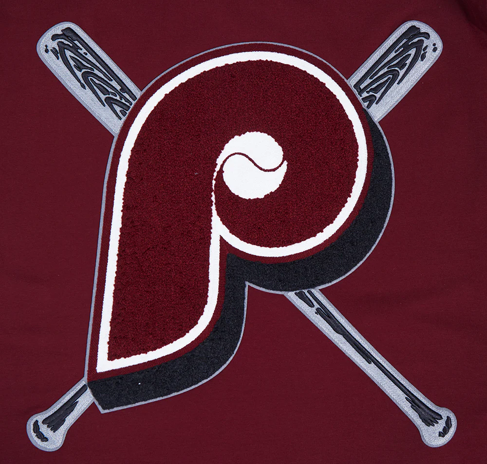 MLB PHILADELPHIA PHILLIES RETRO MASHUP LOGO PRO TEAM MEN'S TOP (WINE) - Image 5