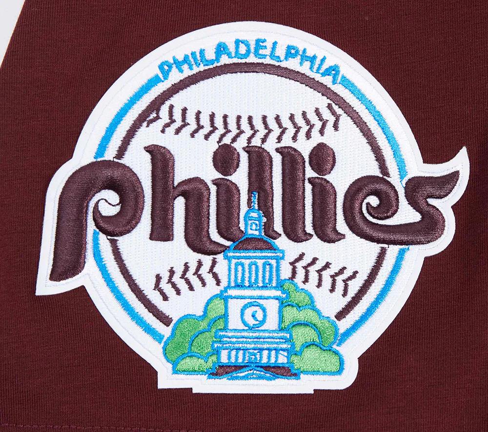 MLB PHILADELPHIA PHILLIES OLD ENGLISH MEN'S TOP (WINE) - Image 6