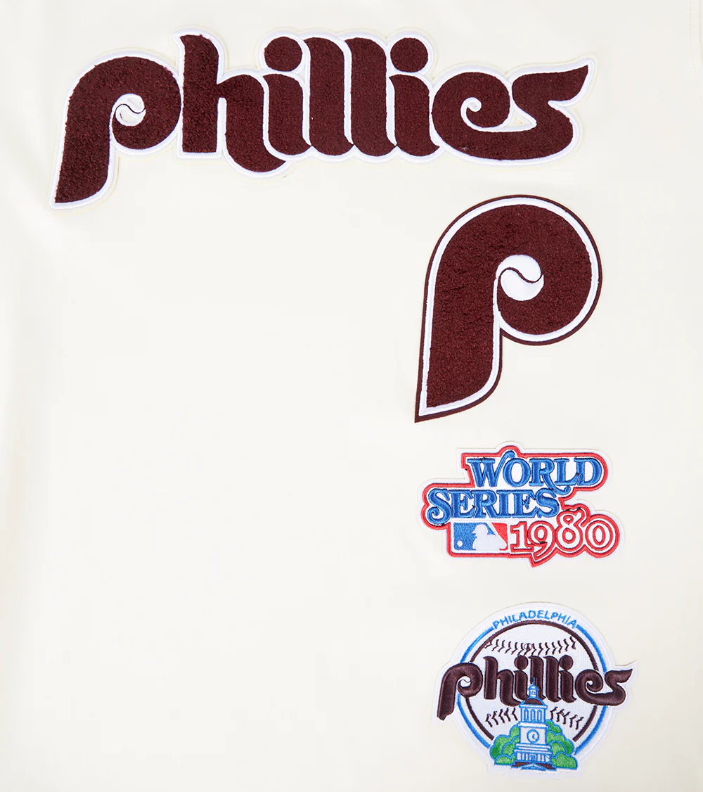 MLB PHILADELPHIA PHILLIES RETRO CLASSIC MEN'S TOP (EGGSHELL/WINE) - Image 6