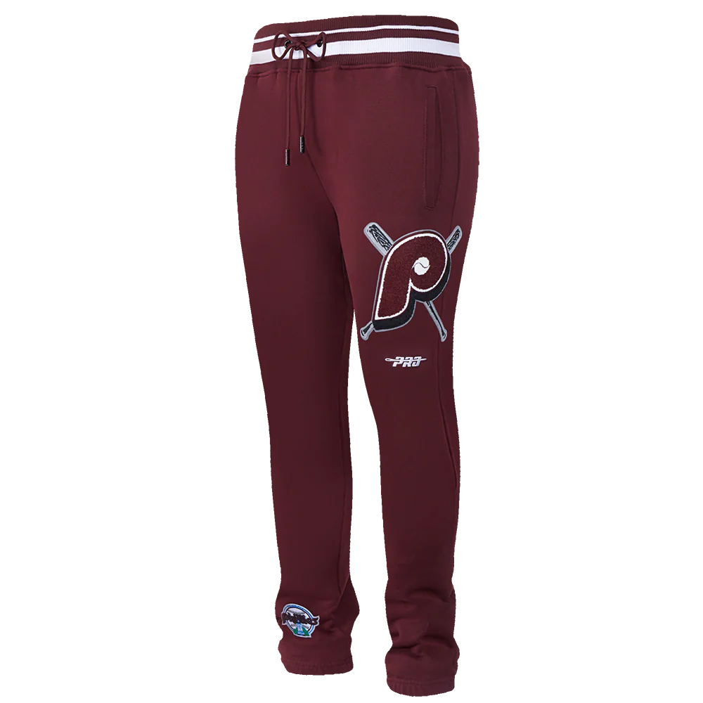MLB PHILADELPHIA PHILLIES RETRO MASHUP MEN'S RIB SWEATPANT (WINE)