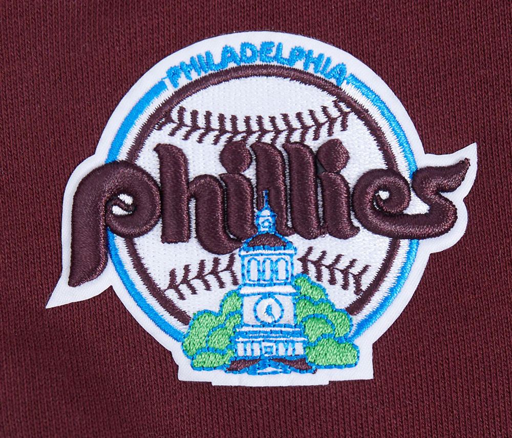 MLB PHILADELPHIA PHILLIES RETRO MASHUP MEN'S RIB SWEATPANT (WINE) - Image 6