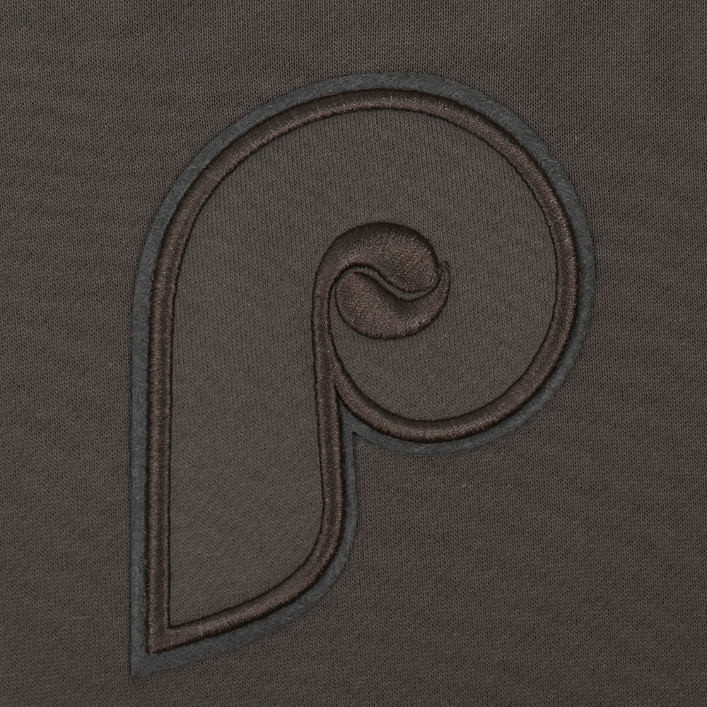 MLB PHILADELPHIA PHILLIES NEUTRAL MEN'S DROP SHOULDER PULLOVER HOODIE (DARK TAUPE) - Image 5