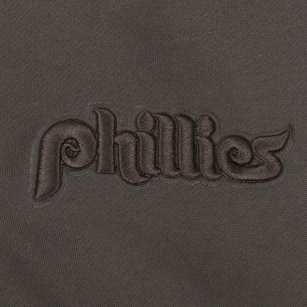MLB PHILADELPHIA PHILLIES NEUTRAL MEN'S DROP SHOULDER PULLOVER HOODIE (DARK TAUPE) - Image 7