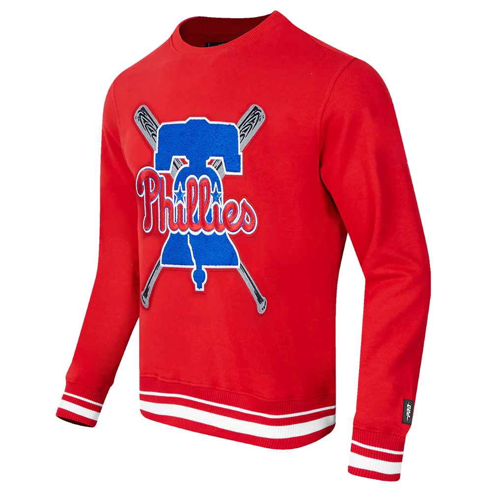 MLB PHILADELPHIA PHILLIES MASHUP MEN'S RIB CREWNECK (RED) - Image 2