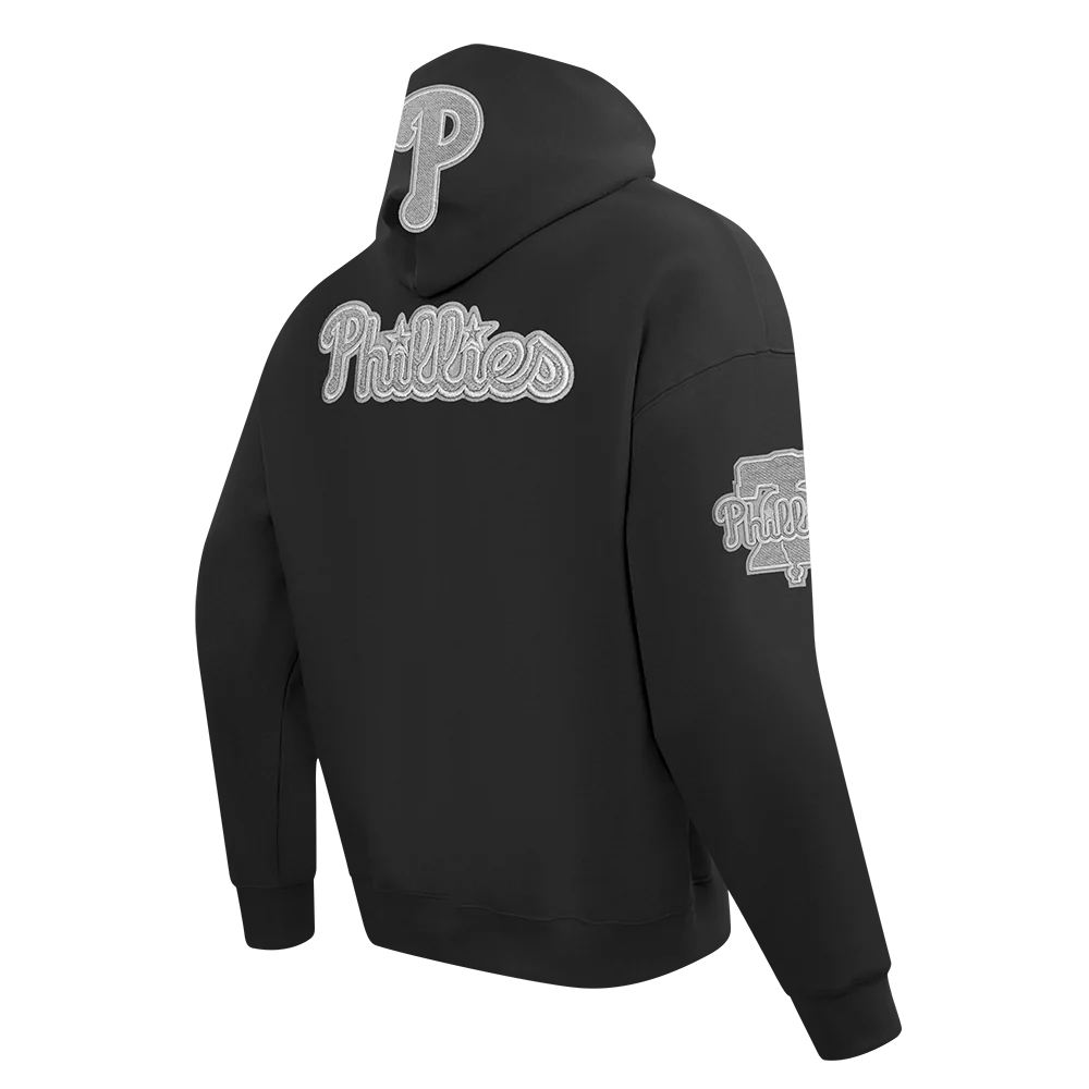 MLB PHILADELPHIA PHILLIES REVERSE FRENCH TERRY MEN'S DROP SHOULDER F (BLACK) - Image 8