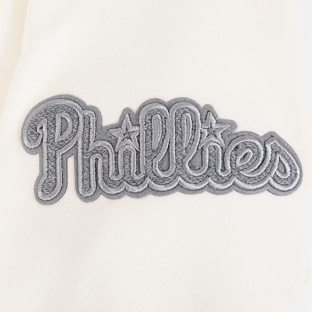 MLB PHILADELPHIA PHILLIES REVERSE FRENCH TERRY MEN'S DROP SHOULDER FLEECE CREWNECK (EGGSHELL) - Image 9