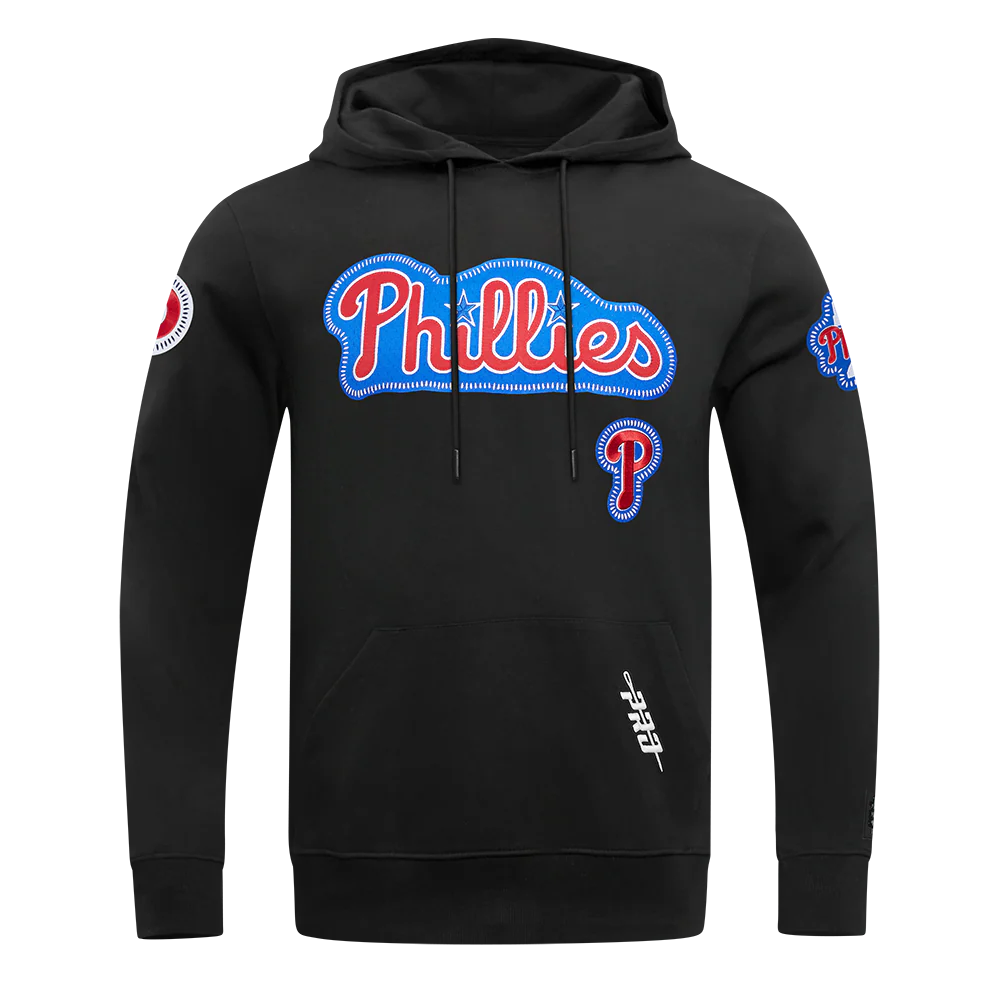 MLB PHILADELPHIA PHILLIES DIY PICK STITCH MEN'S DOUBLE KNIT PULLOVER HOODIE (BLACK) - Image 3